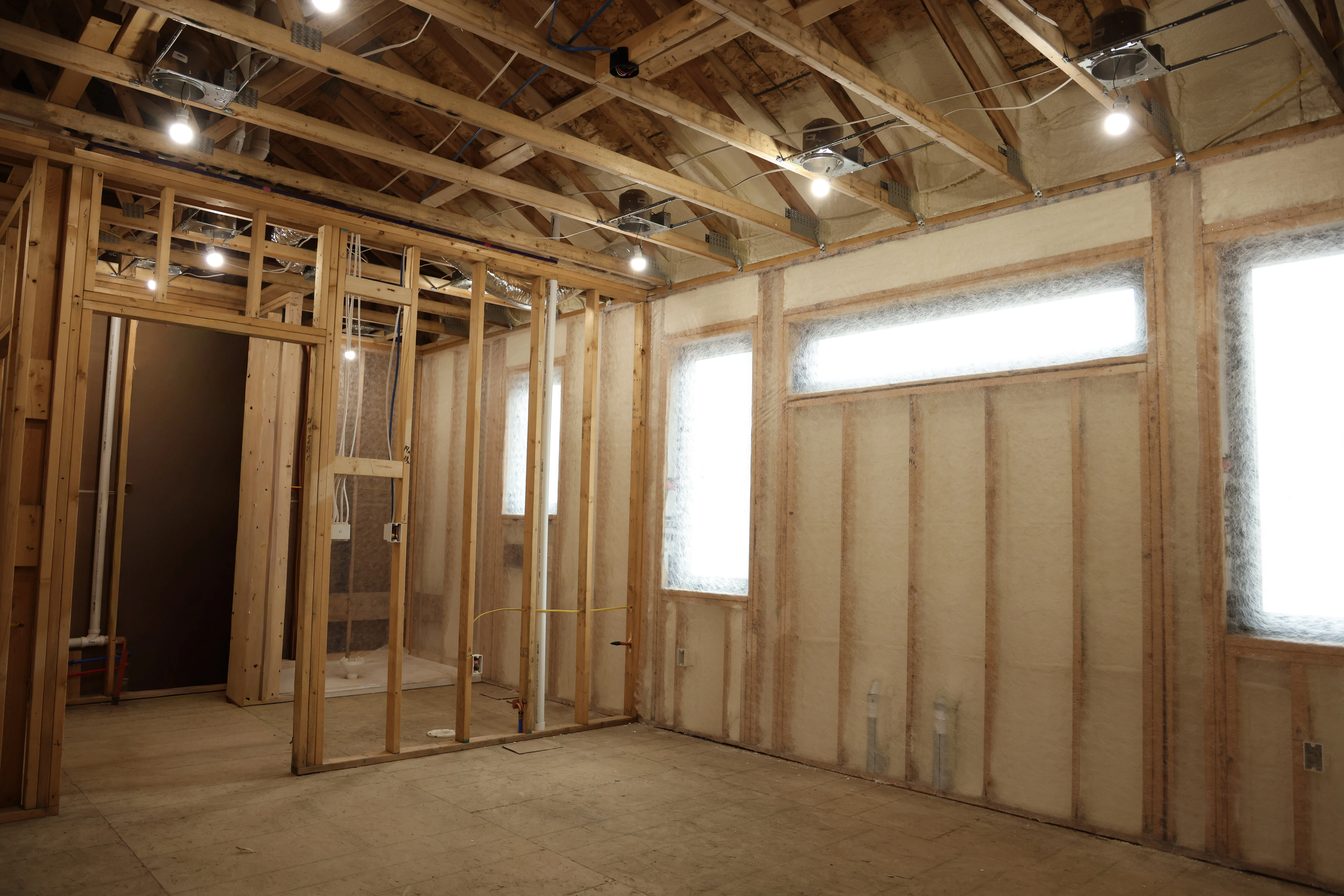 Attic spray foam application